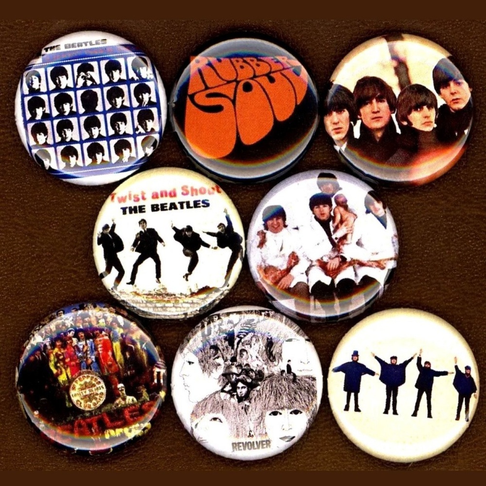 The beatles buttons badge pins set of 8